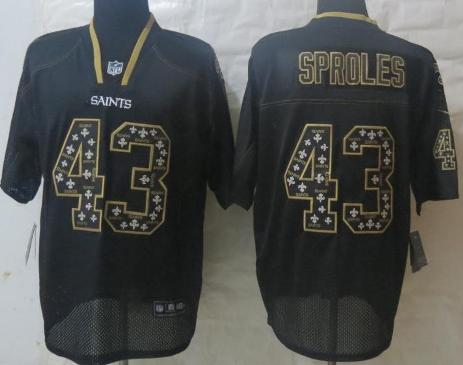 Nike New Orleans Saints 43 Darren Sproles Lights Out Black NFL Jerseys Cheap