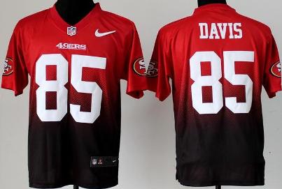 Nike San Francisco 49ers 85 Vernon Davis Red Black Drift Fashion II Elite NFL Jerseys Cheap