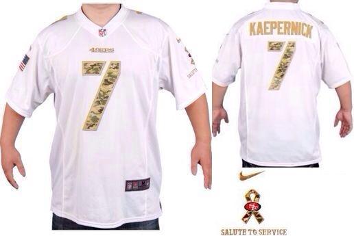 Nike San Francisco 49ers 7 Colin Kaepernick White Salute to Service Game NFL Jersey Cheap