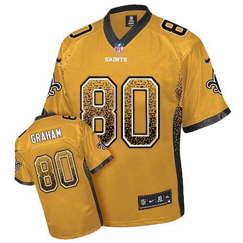 Nike New Orleans Saints 80 Jimmy Graham Gold Drift Fashion Elite NFL Jerseys Cheap