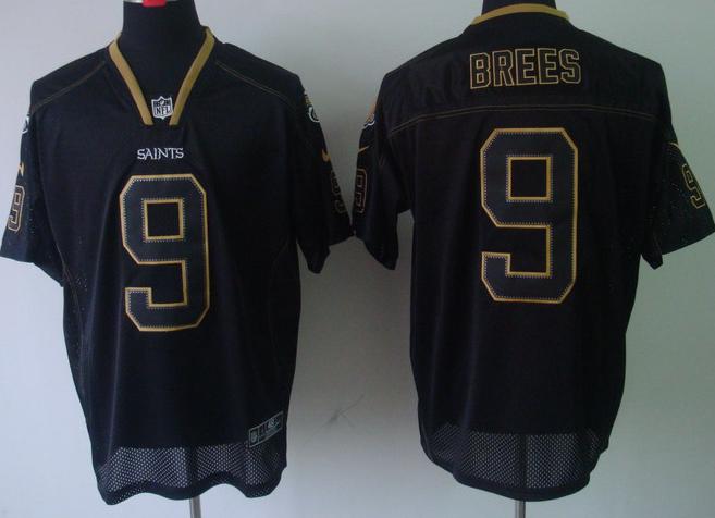 Nike New Orleans Saints 9 Drew Brees Lights Out Black Elite NFL Jerseys Cheap