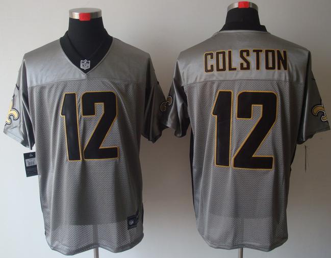 Nike New Orleans Saints #12 Marques Colston Grey Shadow Elite NFL Jerseys Cheap