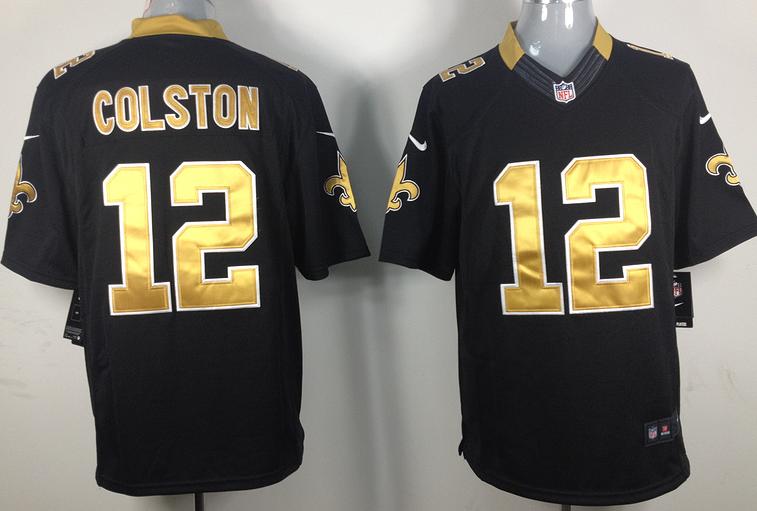 Nike New Orleans Saints #12 Marques Colston Black Game LIMITED NFL Jerseys Cheap