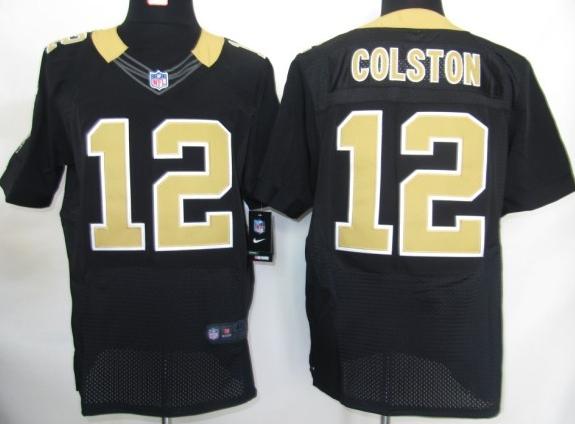 Nike New Orleans Saints #12 Marques Colston Black Elite Nike NFL Jerseys Cheap