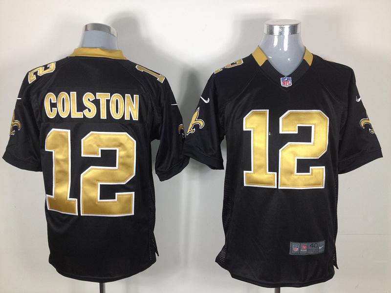 Nike New Orleans Saints #12 Marques Colston Black Nike NFL Jerseys Cheap