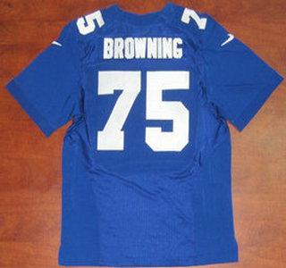 Nike New York Giants 75 Bryant Browning Blue Elite NFL Jersey Cheap
