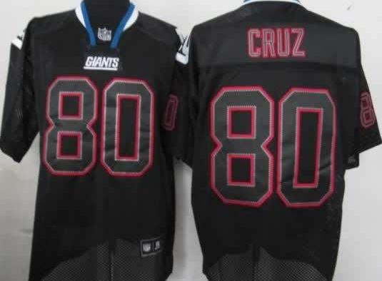 Nike New York Giants 80# Victor Cruz Black Light Out NFL Jerseys Cheap