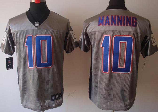 Nike New York Giants 10 Eli Manning Grey Shadow Elite NFL Jerseys Cheap