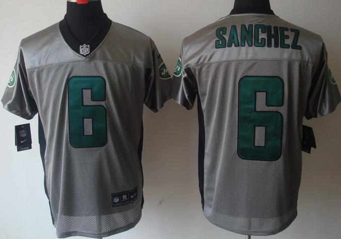 Nike New York Jets 6# Mark Sanchez Grey Shadow NFL Jerseys Cheap
