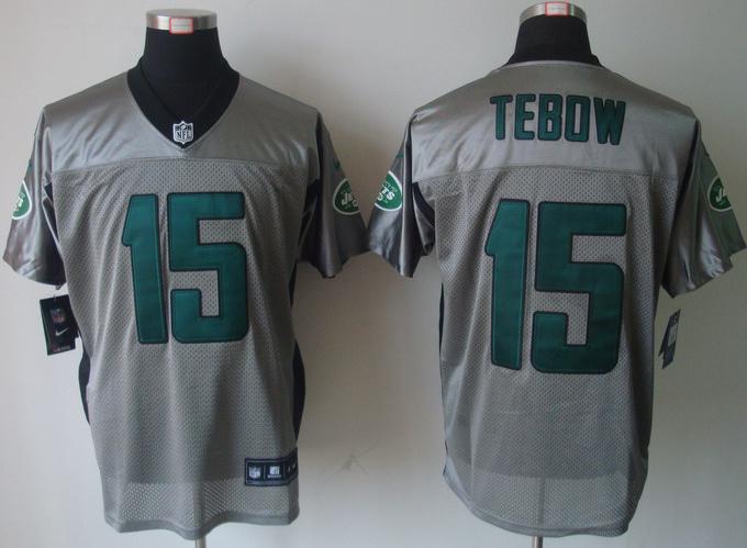 Nike New York Jets 15 Tim Tebow Grey Shadow Nike NFL Jerseys Cheap