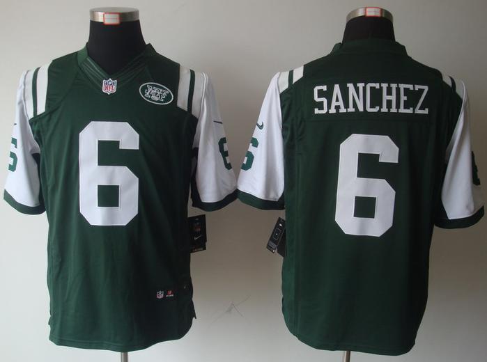 Nike New York Jets 6# Mark Sanchez Green Game LIMITED NFL Jerseys Cheap