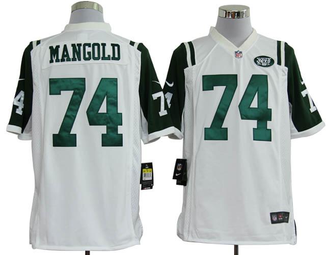 Nike New York Jets 74# Nick Mangold White Game Nike NFL Jerseys Cheap