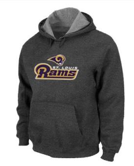 St. Louis Rams Authentic Logo Pullover Hoodie Dark Grey Cheap