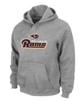 St. Louis Rams Authentic Logo Pullover Hoodie Grey Cheap