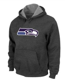 Seattle Seahawks Logo Pullover Hoodie Dark Grey Cheap