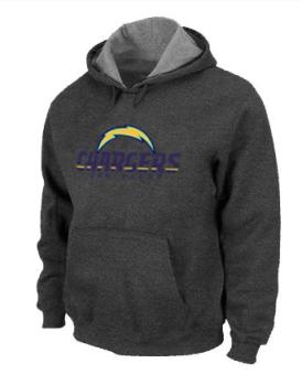 San Diego Chargers Authentic Logo Pullover Hoodie Dark Grey Cheap