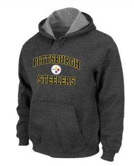 Pittsburgh Steelers Heart & Soul Pullover Hoodie Dark Grey Cheap