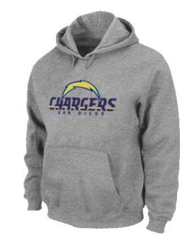 San Diego Chargers Authentic Logo Pullover Hoodie Grey Cheap