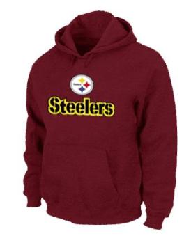 Pittsburgh Steelers Authentic Logo Pullover Hoodie RED Cheap