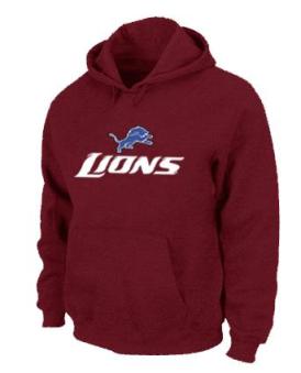 Detroit Lions Authentic Logo Pullover Hoodie RED Cheap