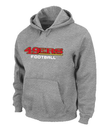 San Francisco 49ers Authentic font Pullover NFL Hoodie Grey Cheap