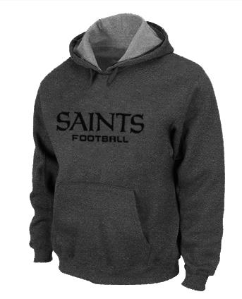 New Orleans Sains Authentic font Pullover NFL Hoodie D.Grey Cheap