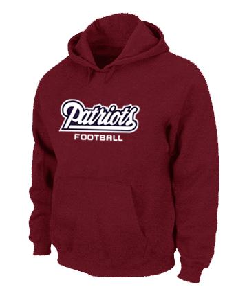 New England Patriots Authentic font Pullover NFL Hoodie Red Cheap