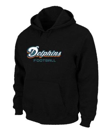 Miami Dolphins Authentic font Pullover NFL Hoodie Black Cheap