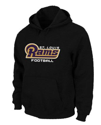 St.Louis Rams Authentic font Pullover NFL Hoodie Black Cheap