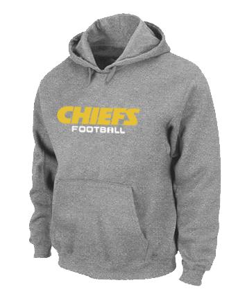 Kansas City Chiefs Authentic font Pullover NFL Hoodie Grey Cheap