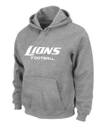 Detroit Lions Authentic font Pullover NFL Hoodie Grey Cheap