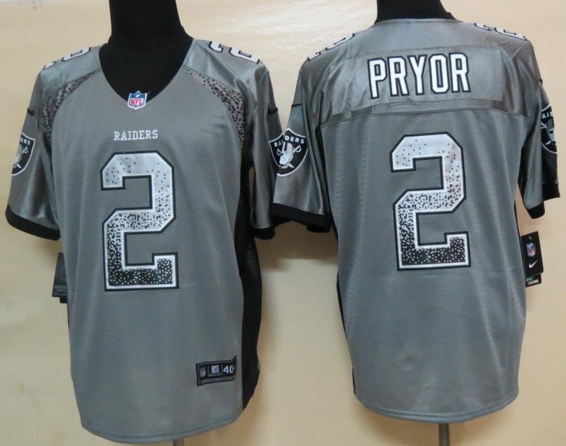 Nike Oakland Raiders 2 Terrelle Pryor Grey Drift Fashion Elite NFL Jerseys Cheap