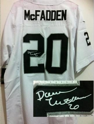 Nike Oakland Raiders 20 Darren McFadden White Elite Signed NFL Jerseys Cheap