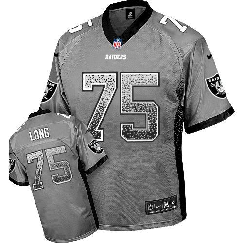 Nike Oakland Raiders 75 Howie Long Grey Drift Fashion Elite NFL Jerseys Cheap