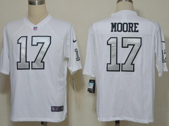 Nike Oakland Raiders #17 Denarius Moore White(Silver Number) Game Nike NFL Jerseys Cheap