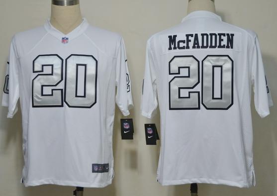 Nike Oakland Raiders 20 Darren McFadden White(Silver Number) Game Nike NFL Jerseys Cheap