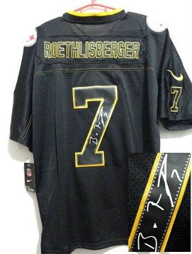 Nike Pittsburgh Steelers 7 Ben Roethlisberger Elite Light Out Black Signed NFL Jerseys Cheap