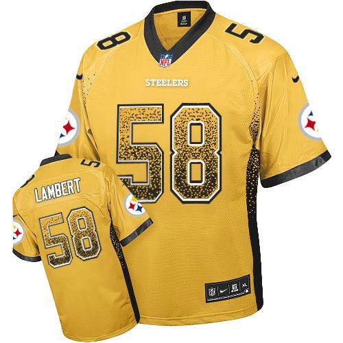Nike Pittsburgh Steelers 58 Jack Lambert Gold Drift Fashion Elite NFL Jerseys Cheap