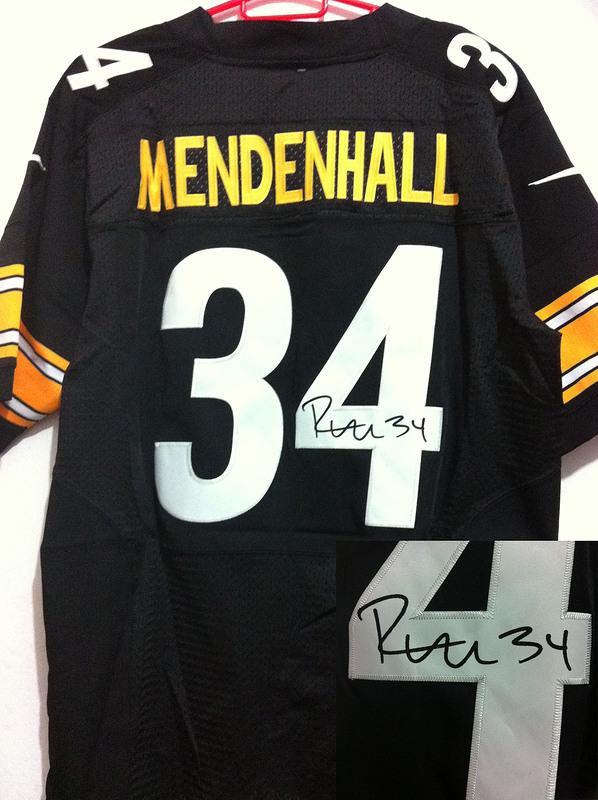 Nike Pittsburgh Steelers #34 Rashard Mendenhall Black Signed Elite NFL Jerseys Cheap