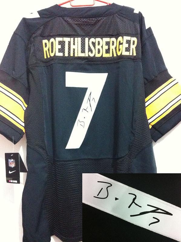 Nike Pittsburgh Steelers #7 Ben Roethlisberger Black Signed Elite NFL Jerseys Cheap