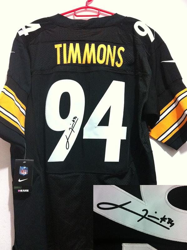 Nike Pittsburgh Steelers #94 Lawrence Timmons Black Signed Elite NFL Jerseys Cheap