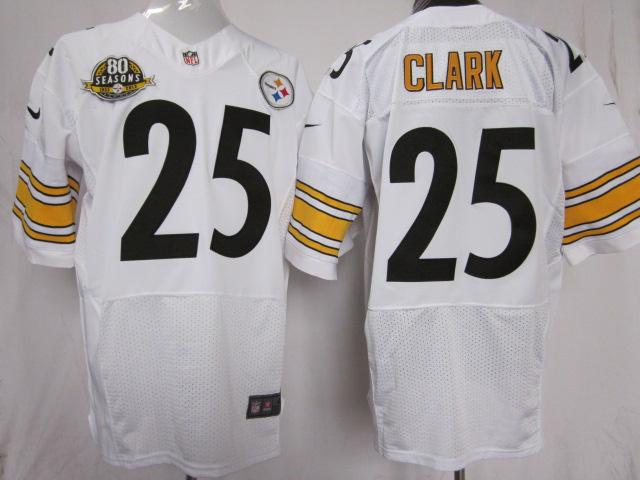 Nike Pittsburgh Steelers 25 Ryan Clark White Elite NFL Jerseys W 80 Anniversary Patch Cheap