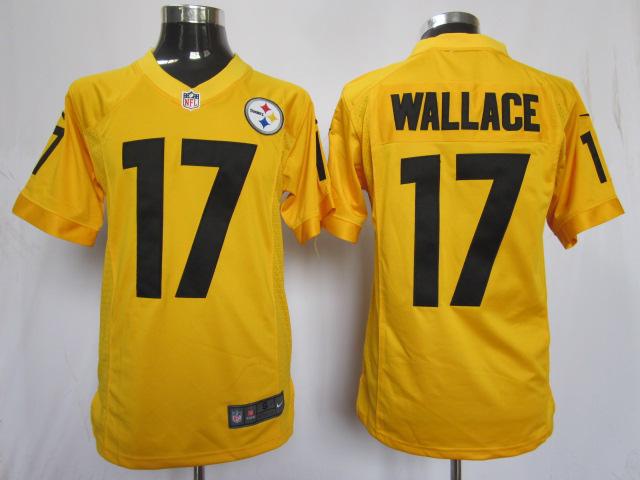 Nike Pittsburgh Steelers #17 Mike Wallace Yellow Game NFL Jerseys Cheap
