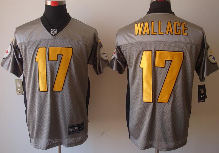 Nike Pittsburgh Steelers #17 Mike Wallace Grey Shadow Elite NFL Jerseys Cheap