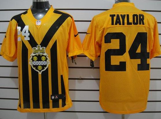 Nike Pittsburgh Steelers #24 Taylor Yellow Nike 1933s Throwback Elite Jerseys Cheap