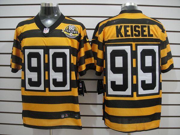 Nike Pittsburgh Steelers #99 Keisel Yellow-Black 80th Throwback Nike NFL Jerseys Cheap