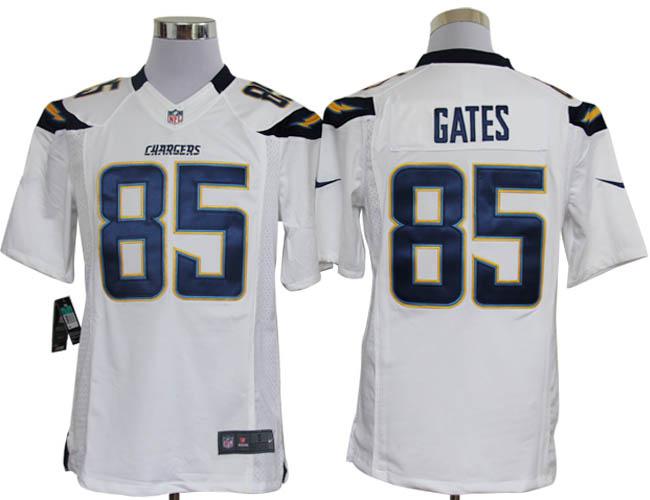 Nike San Diego Chargers 85# Antonio Gates White Game LIMITED NFL Jerseys Cheap