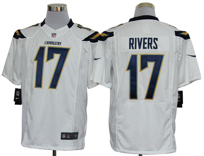 Nike San Diego Chargers 17# Philip Rivers White Game LIMITED NFL Jerseys Cheap