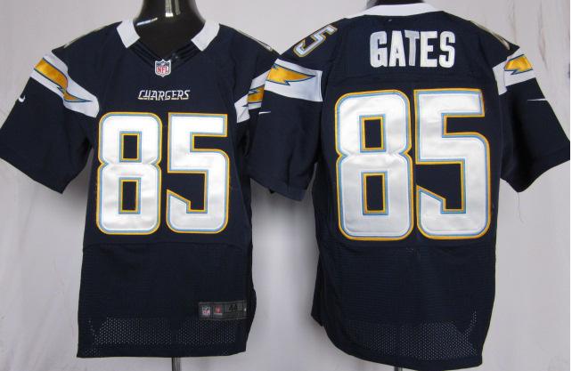Nike San Diego Chargers 85# Antonio Gates Dark Blue Elite Nike NFL Jerseys Cheap