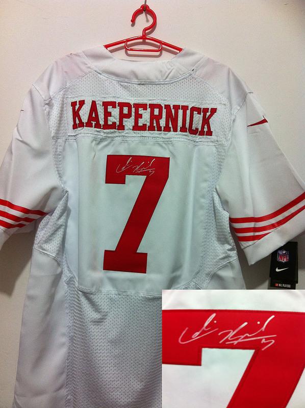 Nike San Francisco 49ers 7 Colin Kaepernick White Signed Elite NFL Jerseys Cheap